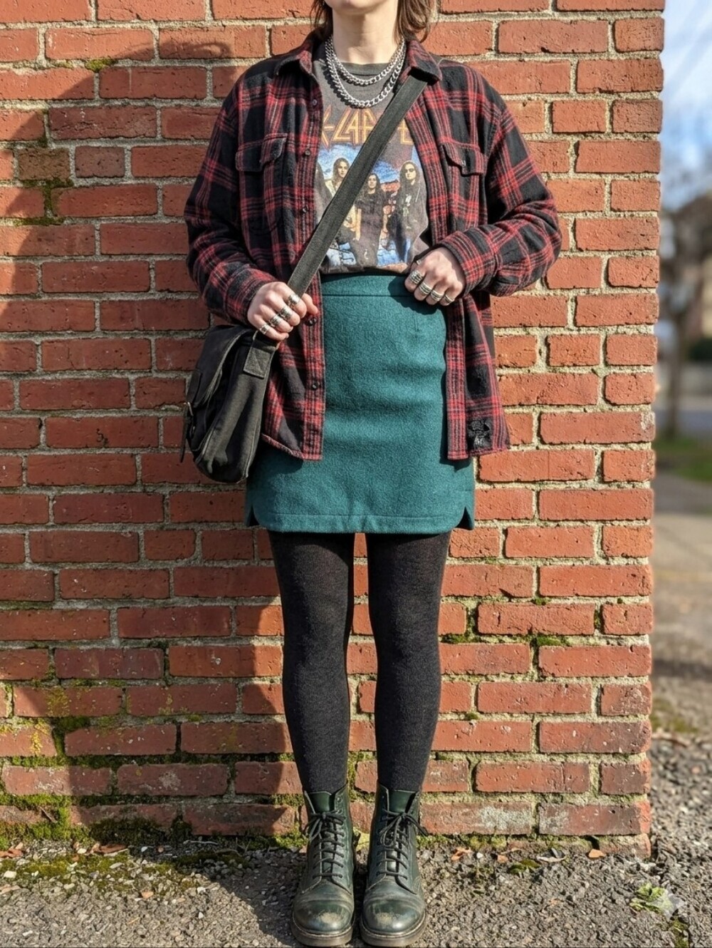 J.Crew Forest Green Wool Blend Mini Skirt Size 8 Medium Preppy Academia Grunge